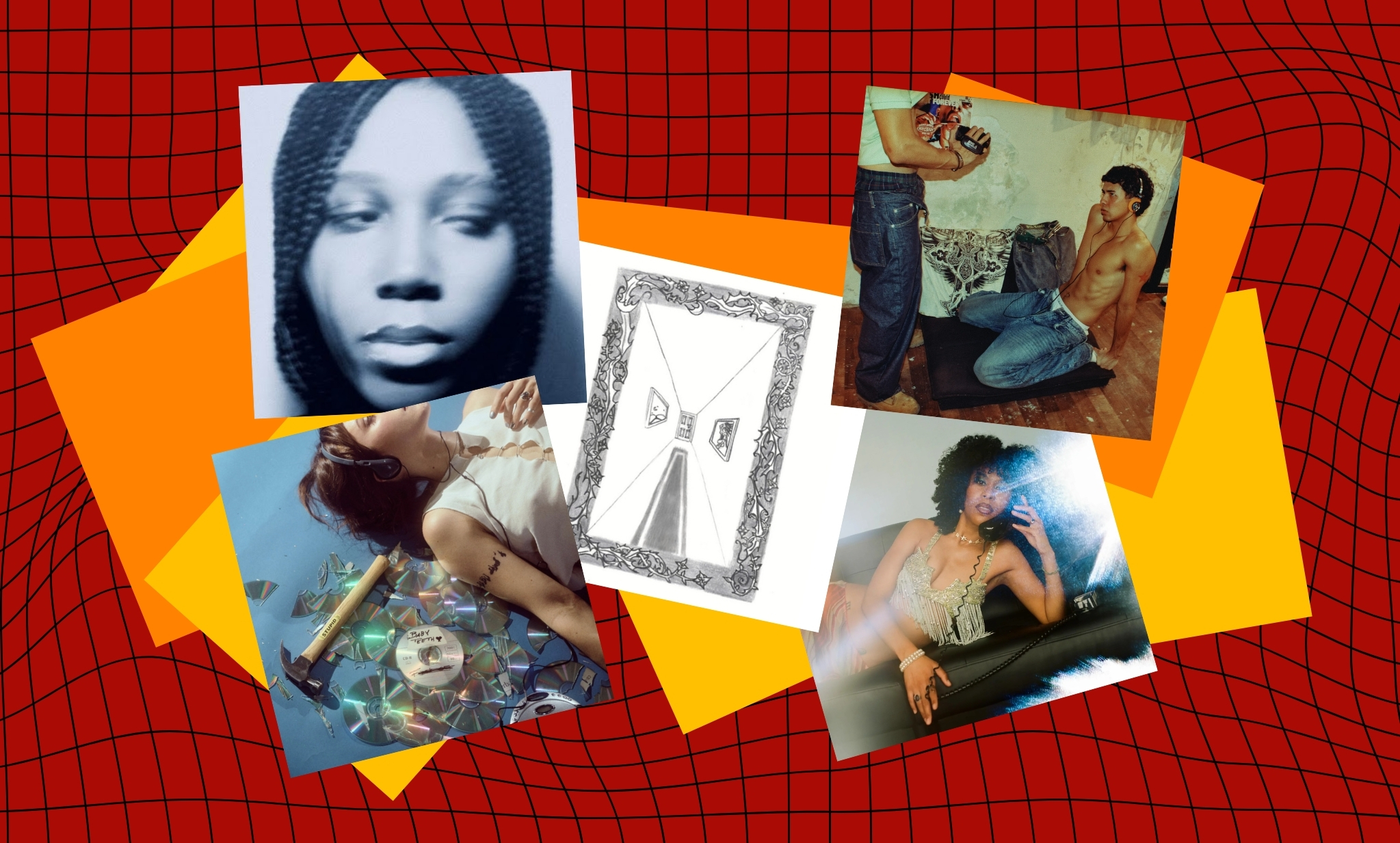a collage of best new music from june 2026, featuring single artwork by rena, angèlio, stupid lucky, pamela bravo, and lorg | echowave magazine